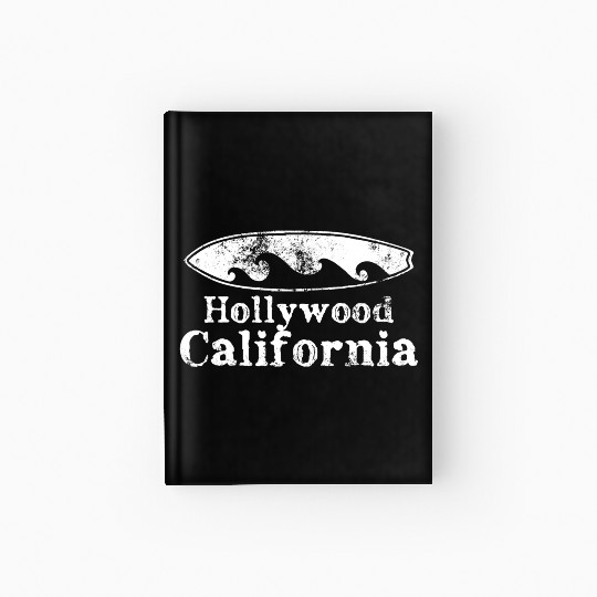 Hollywood California Surfboard Souvenirs Gifts Hardcover Journal