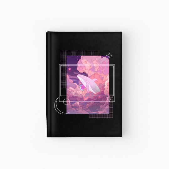 Lofi Japanese Aesthetic Pastel Fantasy Whale In Cl Hardcover Journal