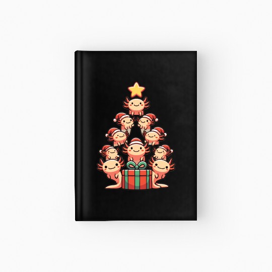 Axolotl Christmas Tree Merry Christmas Hardcover Journal