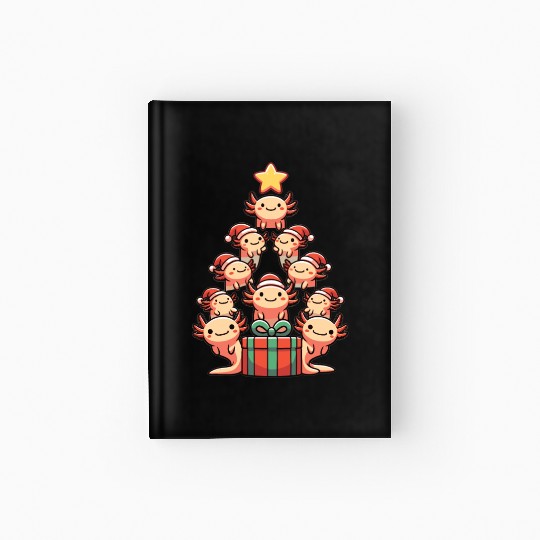 Axolotl Christmas Tree Merry Christmas Hardcover Journal