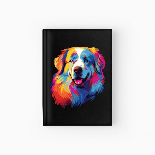 Watercolor Colorful Great Pyrenees Hardcover Journal
