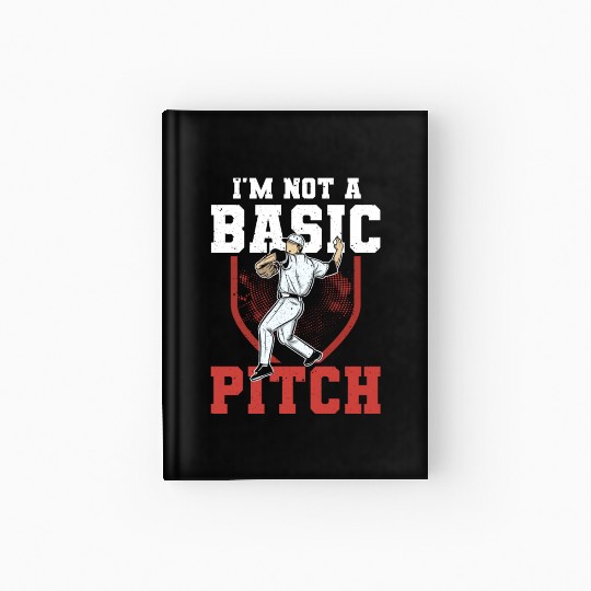 Funny Baseball Pitcher Hardcover Journal