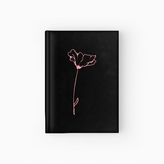 Pink Flower with Space Hardcover Journal