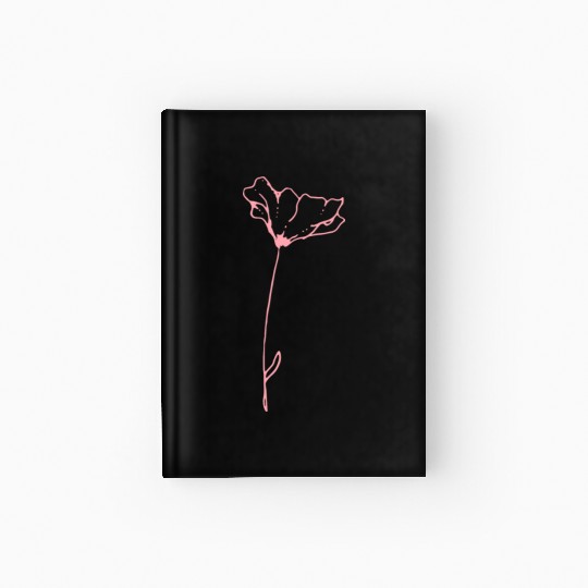 Pink Flower with Space Hardcover Journal