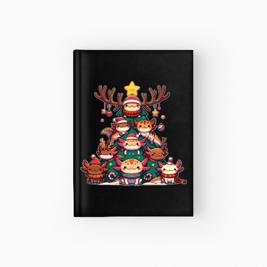 Axolotl Christmas Tree Merry Christmas Hardcover Journal