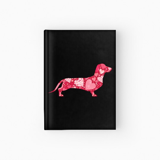 Dachshund Dog Day Love He Pattern Puppy Hardcover Journal
