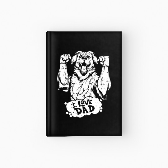 Australian Shepherd Aussie Dog I Love Dad Hardcover Journal