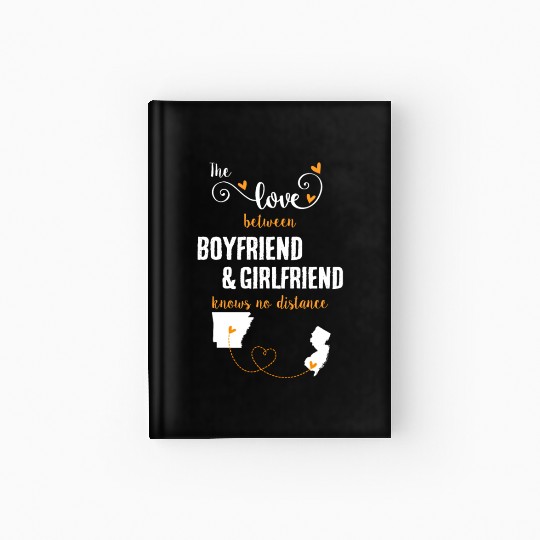 Love Between BF And GF Arkansas To New Jersey Gift Hardcover Journal
