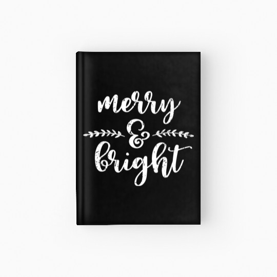 Merry And Bright Meme Funny Christmas Vintage Hardcover Journal