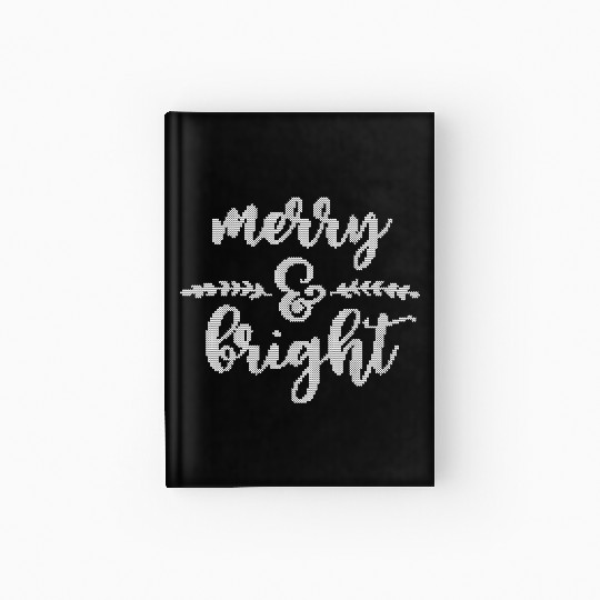 Merry And Bright Meme Funny Christmas Vintage Hardcover Journal