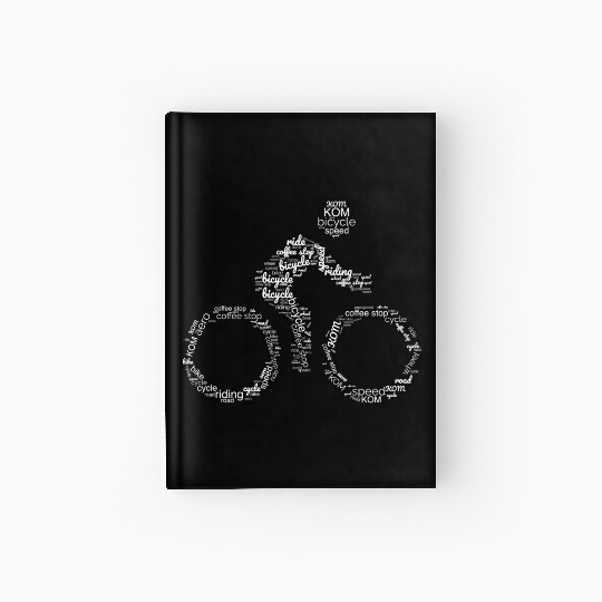 Cycling lover gift, bike cloud image Hardcover Journal