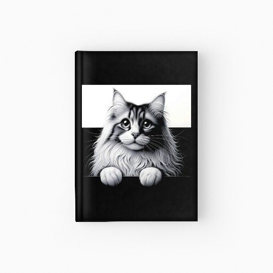 More Treats persian 1- Cute realistic cat drawing Hardcover Journal