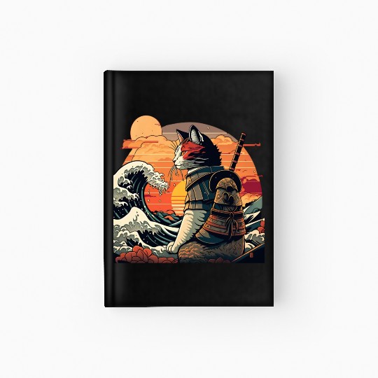 Samurai Cat vs The Great Wave Hardcover Journal