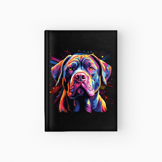 Watercolor Colorful Cane Corso Hardcover Journal
