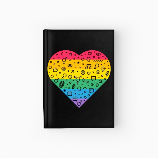 Rainbow Heart Hardcover Journal