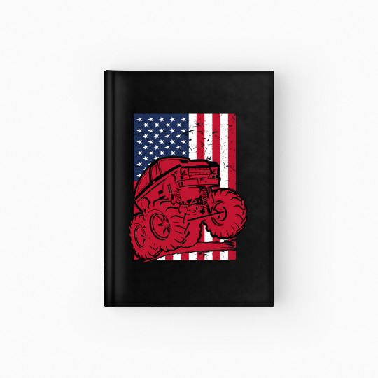 Monster Truck American Flag Hardcover Journal