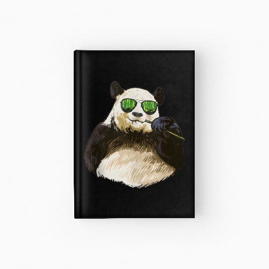 Chilling Panda Eating Bamboo Bear Hardcover Journal