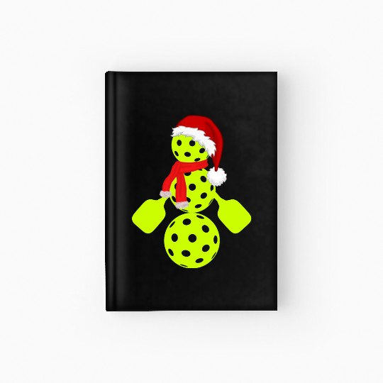 Funny pickleball snowman merry Christmas Hardcover Journal