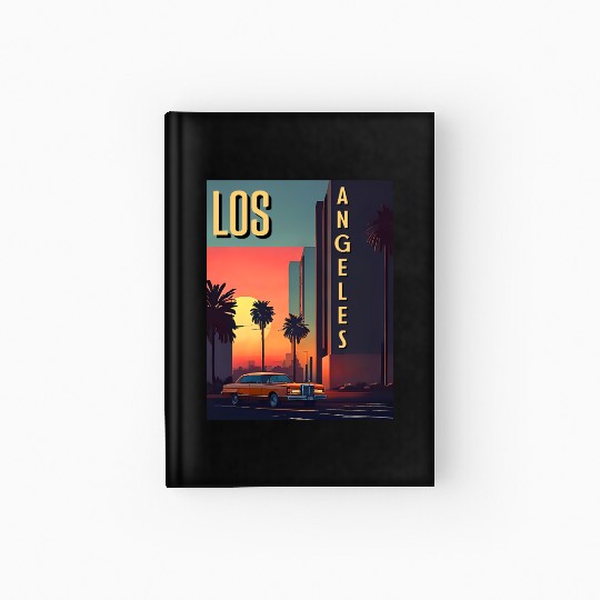 Vintage car in Hollywood Los Angeles Hardcover Journal