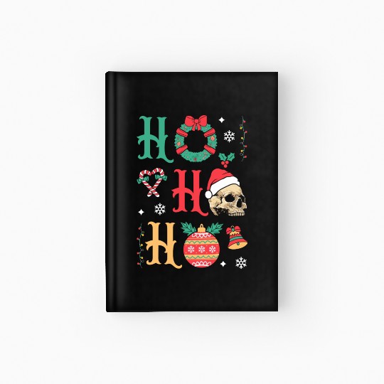 Ho ho ho Merry Christmas Skull Santa Hardcover Journal