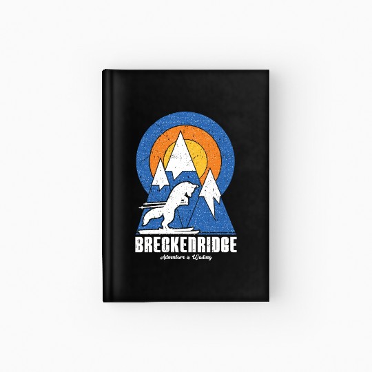 Retro Breckenridge Ski White Fox Hardcover Journal