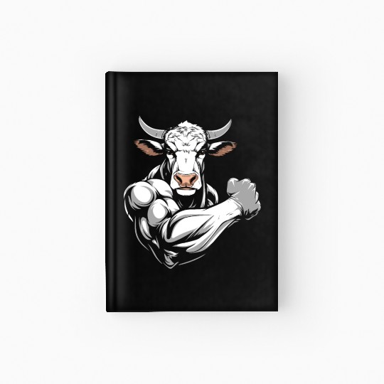 Workout Gym Cow Hardcover Journal