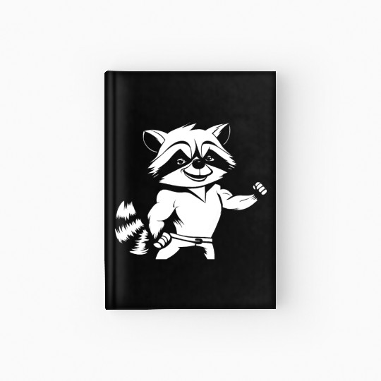 Workout Gym Racoon Hardcover Journal