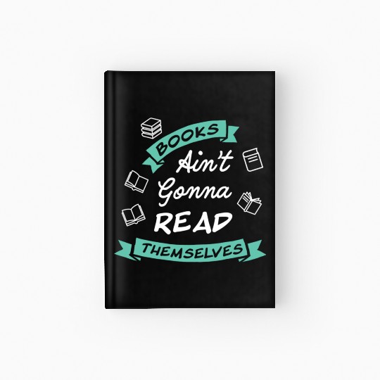 Funny Reading Teacher Bookworm Hardcover Journal