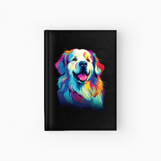 Watercolor Colorful Great Pyrenees Hardcover Journal
