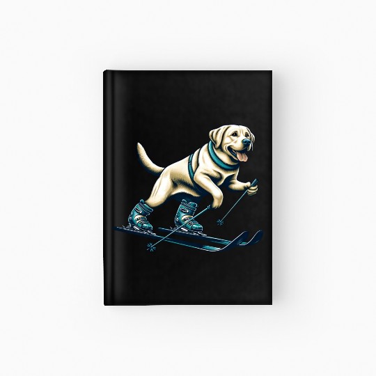 Dog Labrador Retriever Skiing Skier Ski Vacation Hardcover Journal