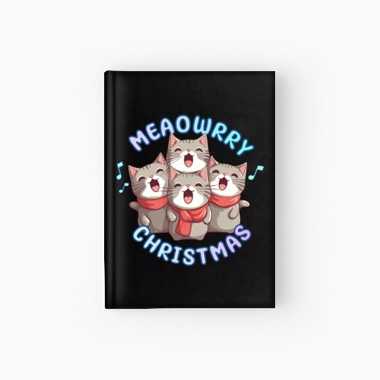 Christmas Kittens sing lovely Christmas song Hardcover Journal