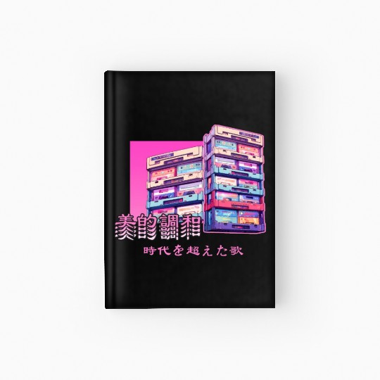 Retro Old Cassette Tapes Japanese Y2K Aesthetic Va Hardcover Journal