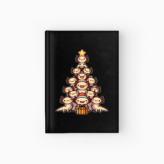 Axolotl Christmas Tree Merry Christmas Hardcover Journal