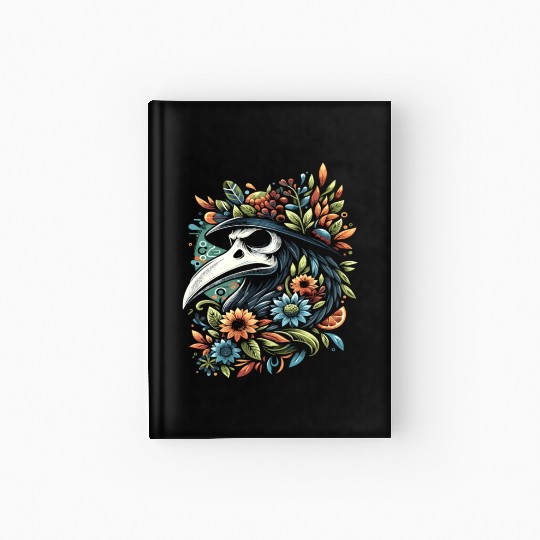 Spooky Halloween Horror Plague Doctor Black Death Hardcover Journal
