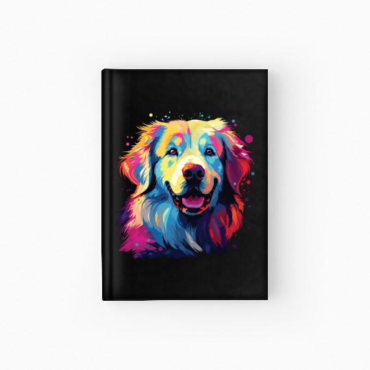 Watercolor Colorful Great Pyrenees Hardcover Journal