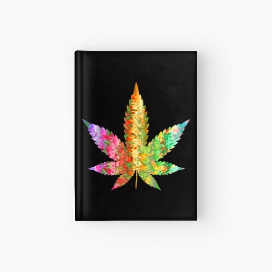 Psychedelic Weed Cannabis Plant Marijuana Leaf Hardcover Journal