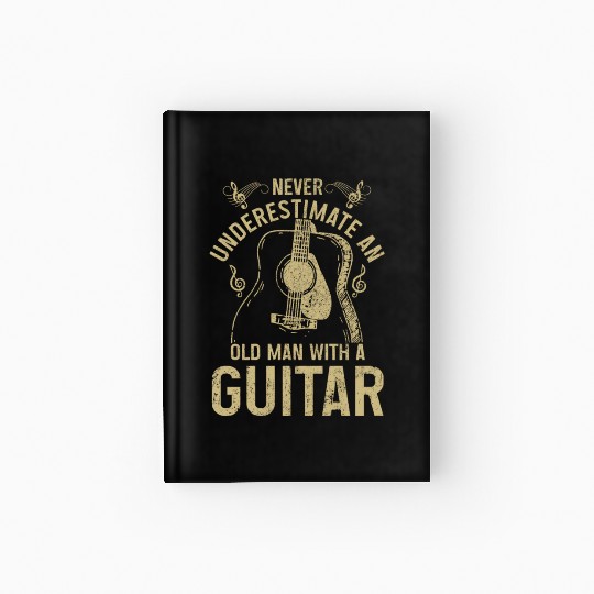 Guitar Player Gift Vintage Guitarist Hardcover Journal
