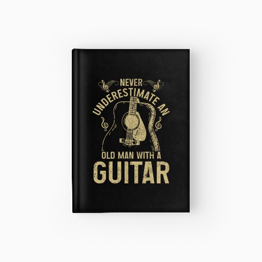 Guitar Player Gift Vintage Guitarist Hardcover Journal