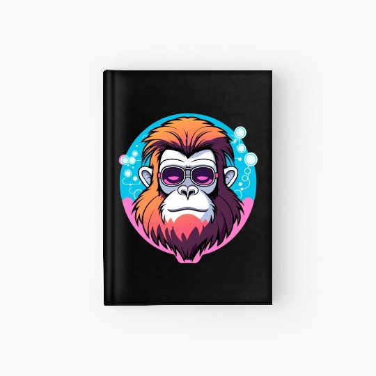 Ape Monkey Illustration Hardcover Journal