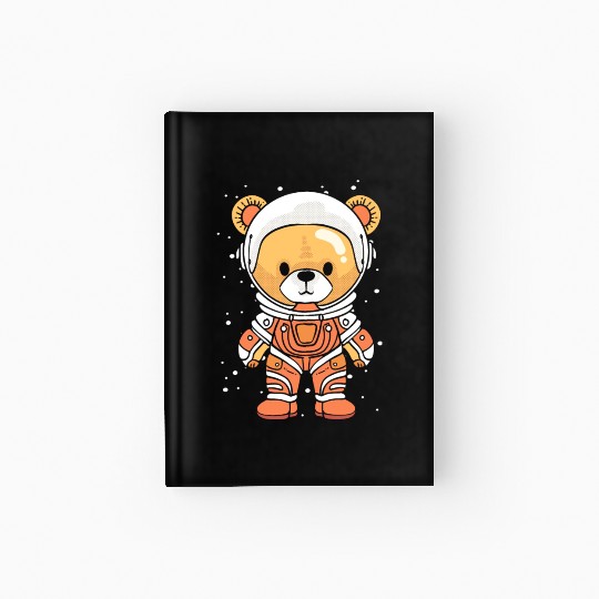 Teddy Bear Astronaut Childish or Child Like Gift Hardcover Journal