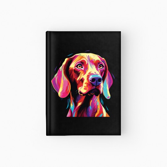 Watercolor Colorful Vizsla Hardcover Journal