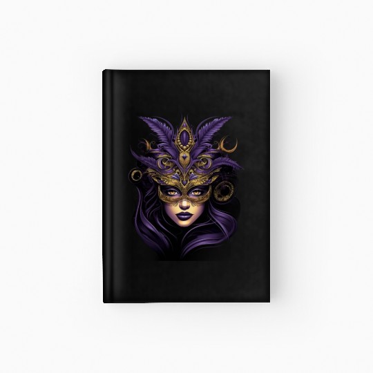 Mardi Gras Women Mardi Gras Mask Carnival Street Hardcover Journal