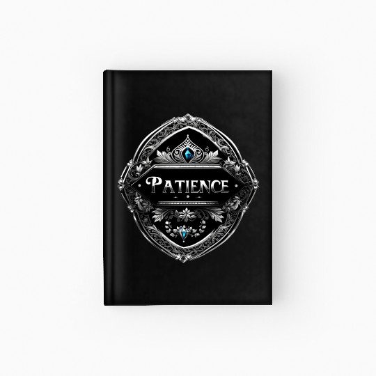 SILVER BLACK PATIENCE TEXT AI GENERATED Hardcover Journal
