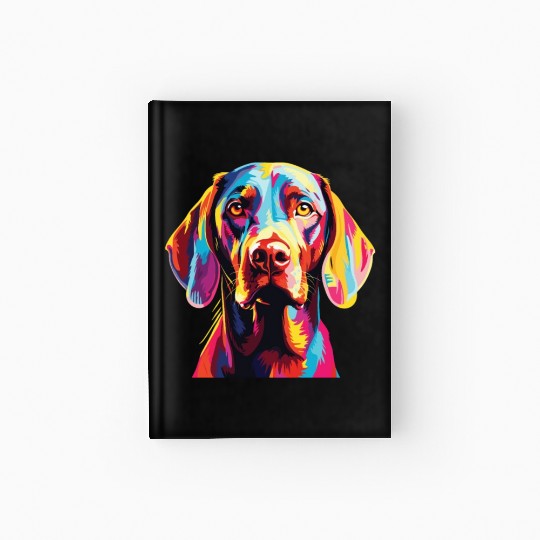 Watercolor Colorful Vizsla Hardcover Journal