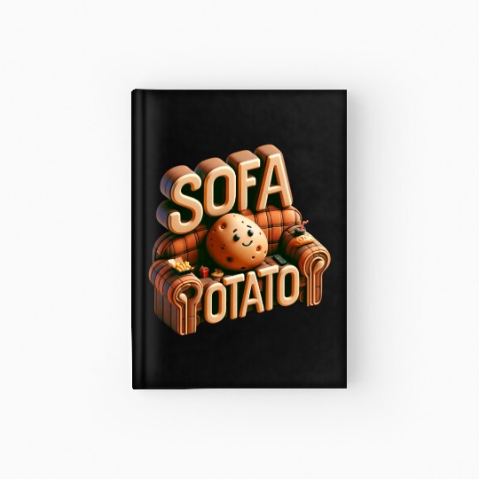 Couch Potato Humor 3D Illustration Hardcover Journal