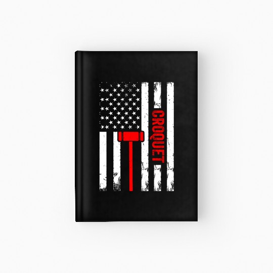 Croquet US Flag Croquet Player Hardcover Journal