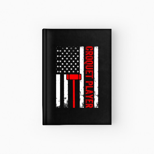 Croquet Player US Flag Croquet Player Hardcover Journal