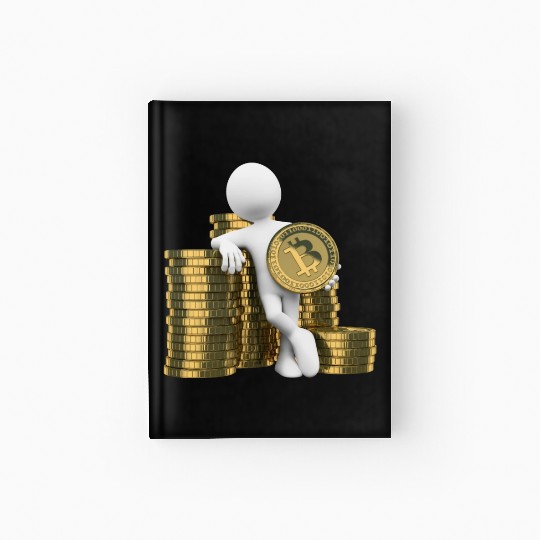 3D White People Bitcoin Hardcover Journal