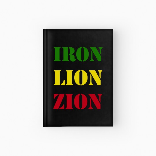 Iron Lion Zion, Jamaican Rasta Colors, Reggae Hardcover Journal