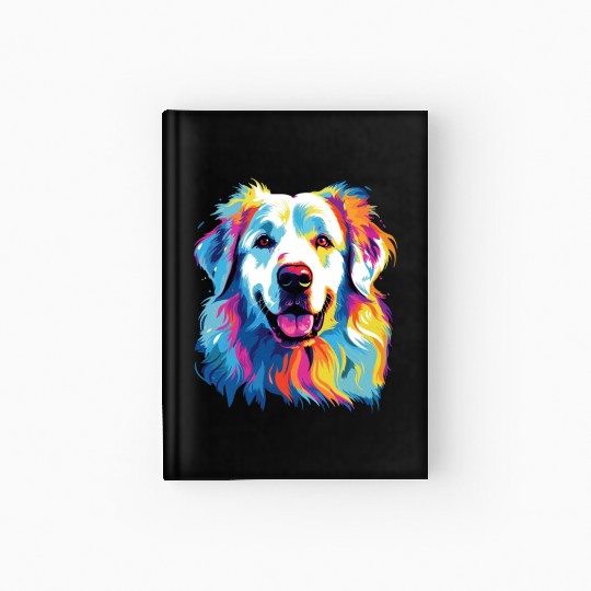 Watercolor Colorful Great Pyrenees Hardcover Journal